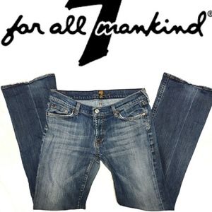 7 for all Mankind Distressed Boot Cut Jeans